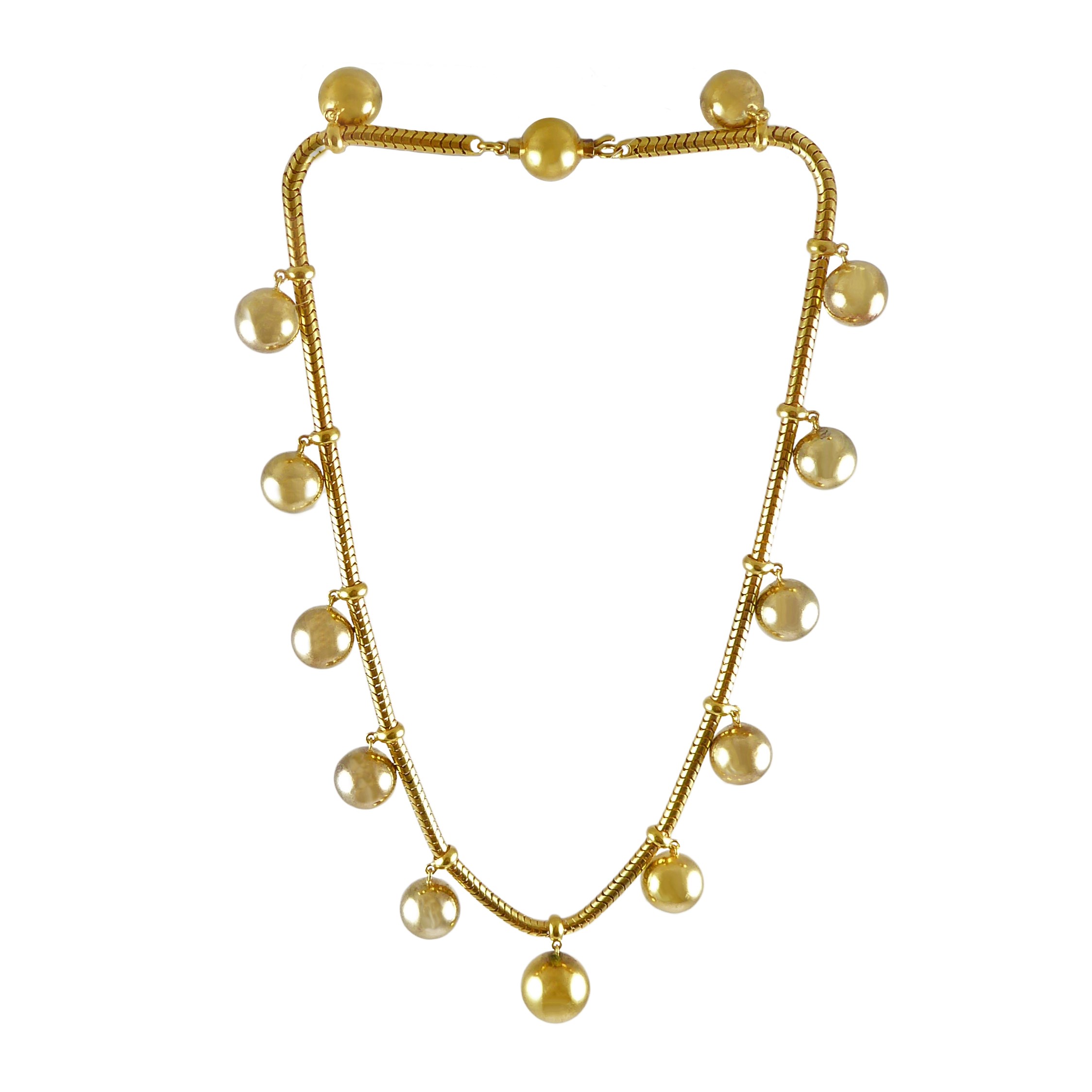 Graduated gold hot sale ball necklace